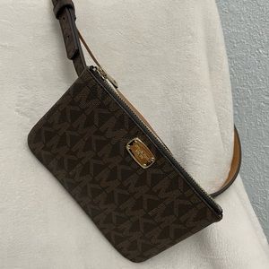 Michael Kors Brown Monogram Belt Purse Size Medium (40 inches)